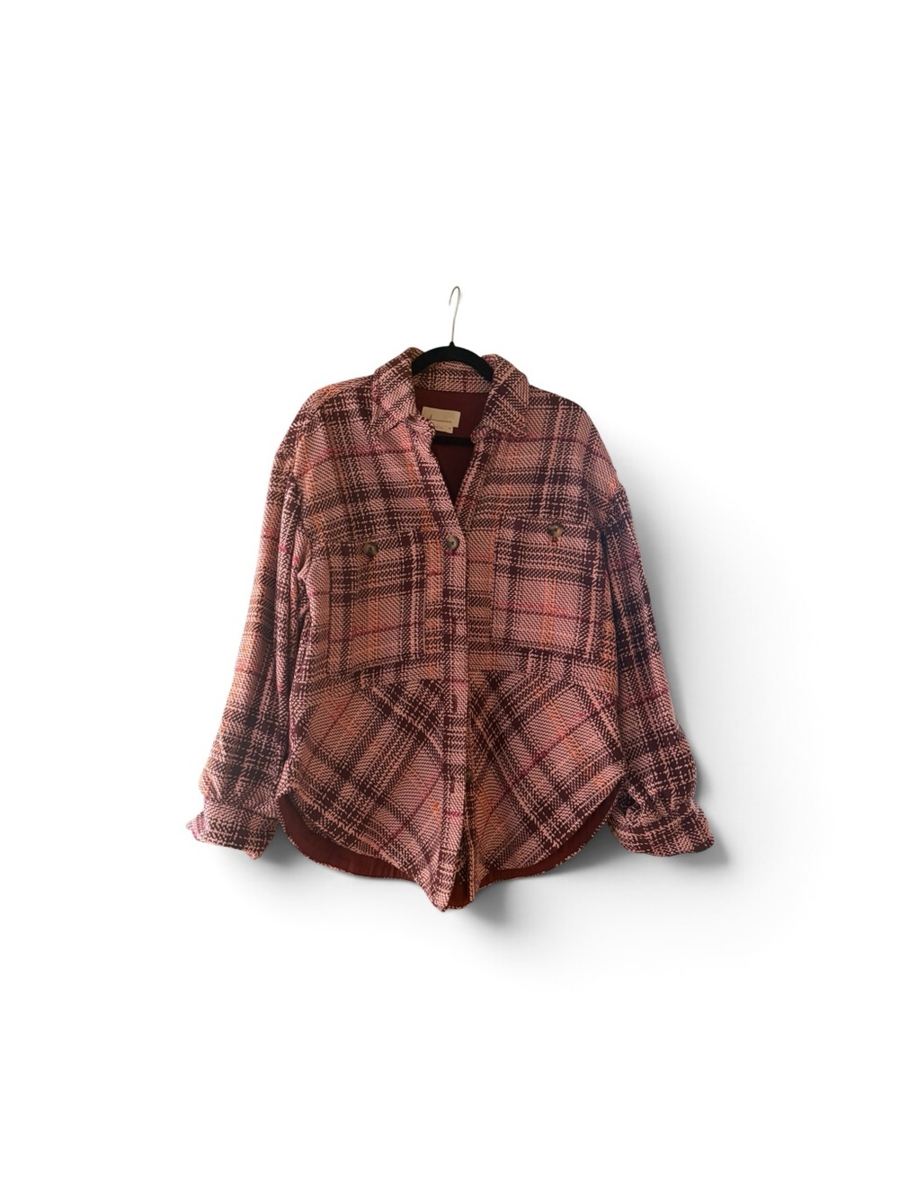 Anthropologie Plaid Shacket | Oversized Button Front Shirt Jacket
